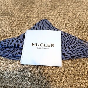 Mugler Blue and Black Geometric Scarf